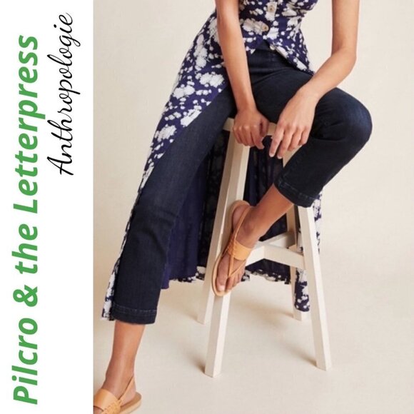 PILCRO & THE LETTERPRESS High Rise Denim Leggings Medium Wash Side Zip, Size 28 - Picture 1 of 13